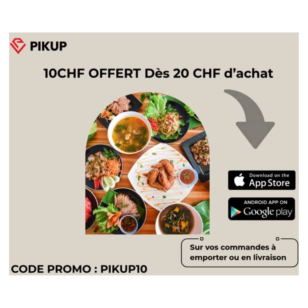 Bon plan de la semaine à Genève : 10 CHF offerts dès 20 CHF d'achat avec le code PIKUP10 !